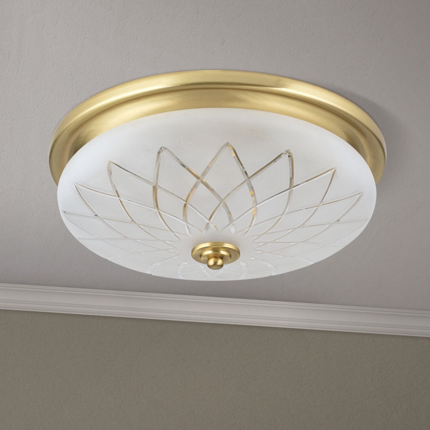 Φωτιστικό οροφής PORTO 2xE27/40W/230V διάμετρος 37 cm χρυσό