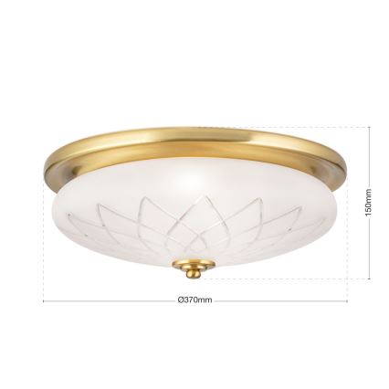 Φωτιστικό οροφής PORTO 2xE27/40W/230V διάμετρος 37 cm χρυσό