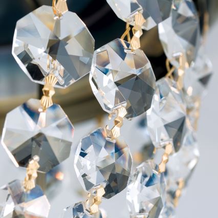 Κρυστάλλινο φωτιστικό οροφής PLAFOND 1xE27/40W/230V διάμετρος 26 cm μπρονζέ