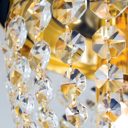 Κρυστάλλινο φωτιστικό οροφής PLAFOND 1xE27/40W/230V διάμετρος 26 cm χρυσό