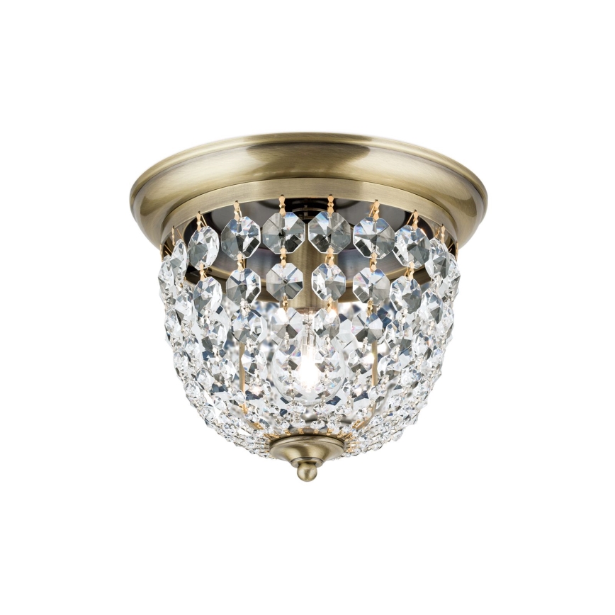 Κρυστάλλινο φωτιστικό οροφής PLAFOND 1xE27/40W/230V διάμετρος 26 cm μπρονζέ