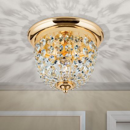 Κρυστάλλινο φωτιστικό οροφής PLAFOND 1xE27/40W/230V διάμετρος 26 cm χρυσό