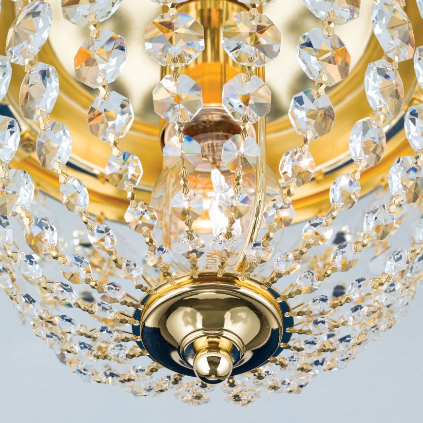 Κρυστάλλινο φωτιστικό οροφής PLAFOND 1xE27/40W/230V διάμετρος 26 cm χρυσό