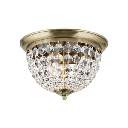 Κρυστάλλινο φωτιστικό οροφής PLAFOND 3xE27/40W/230V διάμετρος 35 cm μπρονζέ
