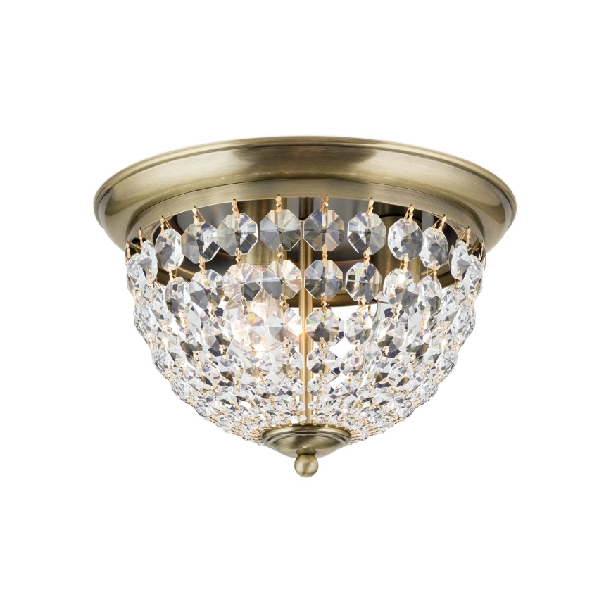 Κρυστάλλινο φωτιστικό οροφής PLAFOND 3xE27/40W/230V διάμετρος 35 cm μπρονζέ