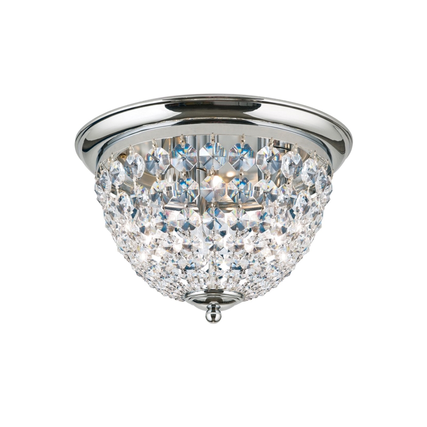 Κρυστάλλινο φωτιστικό οροφής PLAFOND 3xE27/40W/230V διάμετρος 35 cm γυαλιστερό χρώμιο