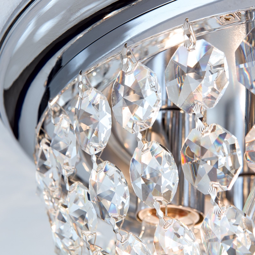 Κρυστάλλινο φωτιστικό οροφής PLAFOND 6xE27/40W/230V διάμετρος 47 cm γυαλιστερό χρώμιο