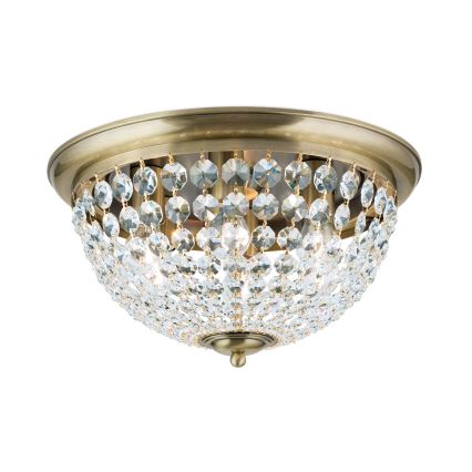 Κρυστάλλινο φωτιστικό οροφής PLAFOND 6xE27/40W/230V διάμετρος 47 cm μπρονζέ
