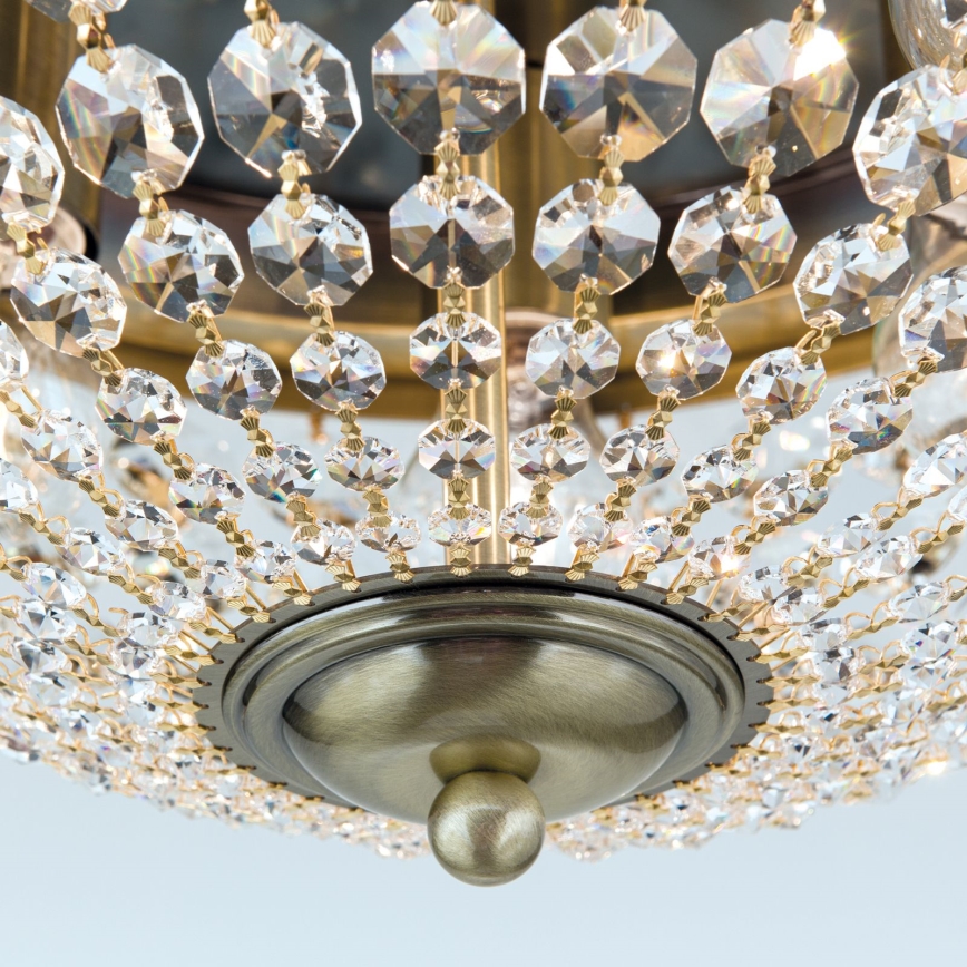 Κρυστάλλινο φωτιστικό οροφής PLAFOND 6xE27/40W/230V διάμετρος 47 cm μπρονζέ