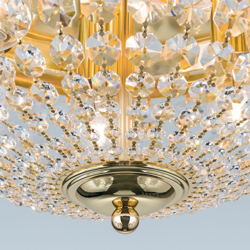 Κρυστάλλινο φωτιστικό οροφής PLAFOND 6xE27/40W/230V διάμετρος 47 cm χρυσό