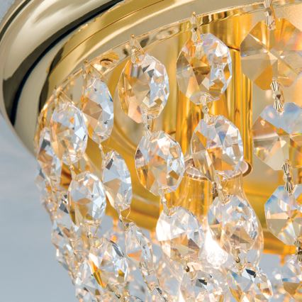 Κρυστάλλινο φωτιστικό οροφής PLAFOND 6xE27/40W/230V διάμετρος 47 cm χρυσό