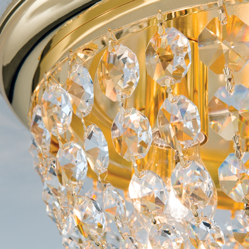 Κρυστάλλινο φωτιστικό οροφής PLAFOND 6xE27/40W/230V διάμετρος 47 cm χρυσό
