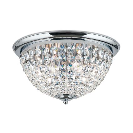 Κρυστάλλινο φωτιστικό οροφής PLAFOND 6xE27/40W/230V διάμετρος 47 cm γυαλιστερό χρώμιο