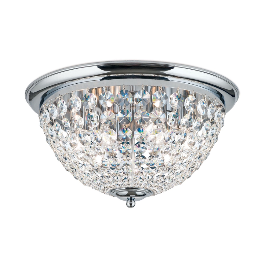 Κρυστάλλινο φωτιστικό οροφής PLAFOND 6xE27/40W/230V διάμετρος 47 cm γυαλιστερό χρώμιο