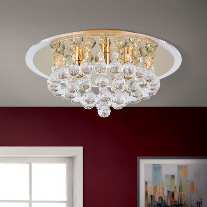 Κρυστάλλινο φωτιστικό οροφής GLORIA 4xG9/40W/230V διάμετρος 38 cm χρυσό