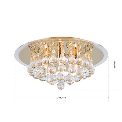 Κρυστάλλινο φωτιστικό οροφής GLORIA 4xG9/40W/230V διάμετρος 38 cm χρυσό