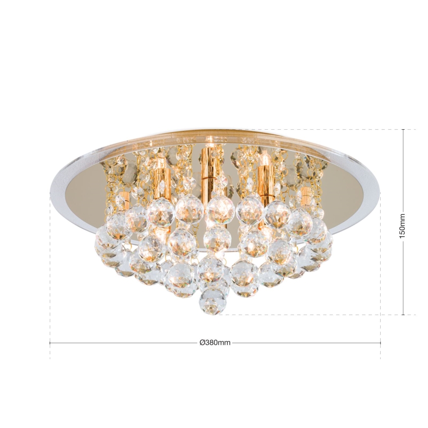 Κρυστάλλινο φωτιστικό οροφής GLORIA 4xG9/40W/230V διάμετρος 38 cm χρυσό