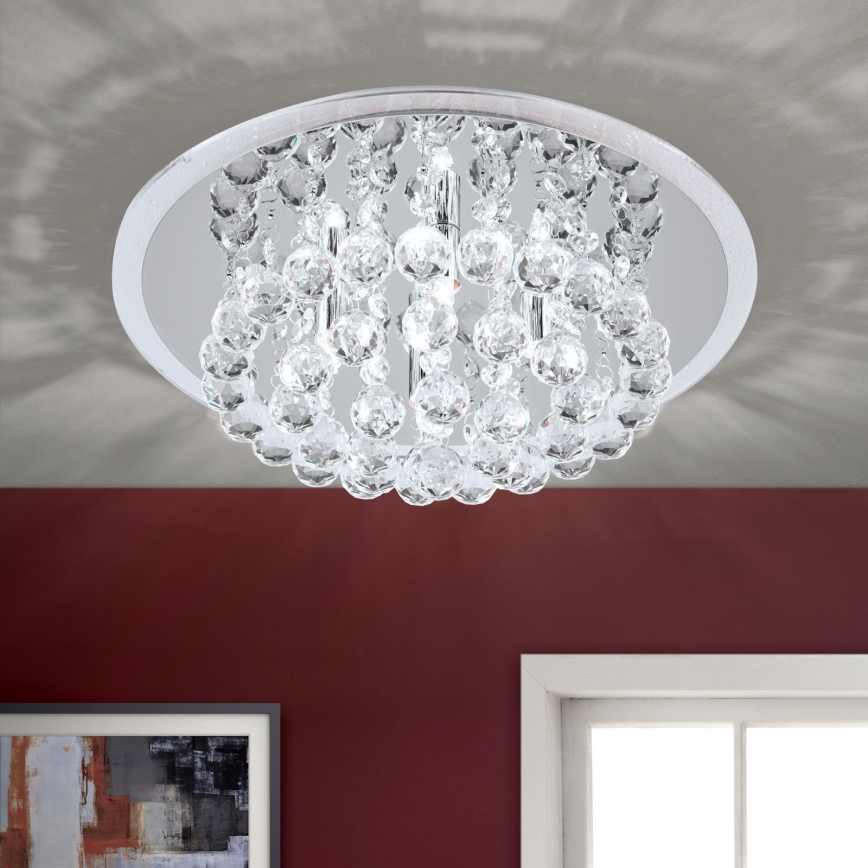 Κρυστάλλινο φωτιστικό οροφής GLORIA 4xG9/40W/230V διάμετρος 38 cm διαφανή/γυαλιστερό χρώμιο