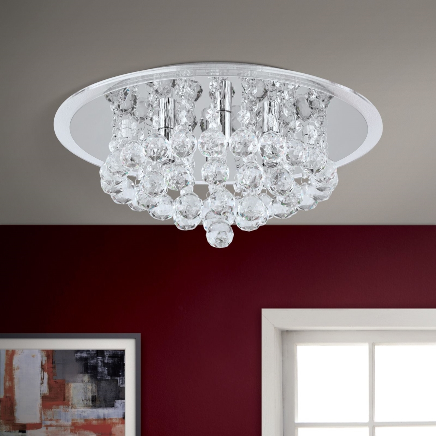Κρυστάλλινο φωτιστικό οροφής GLORIA 4xG9/40W/230V διάμετρος 38 cm διαφανή/γυαλιστερό χρώμιο