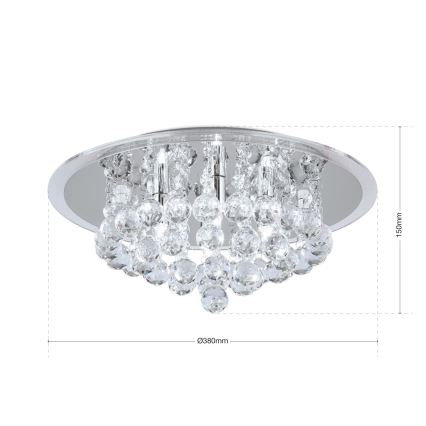 Κρυστάλλινο φωτιστικό οροφής GLORIA 4xG9/40W/230V διάμετρος 38 cm διαφανή/γυαλιστερό χρώμιο