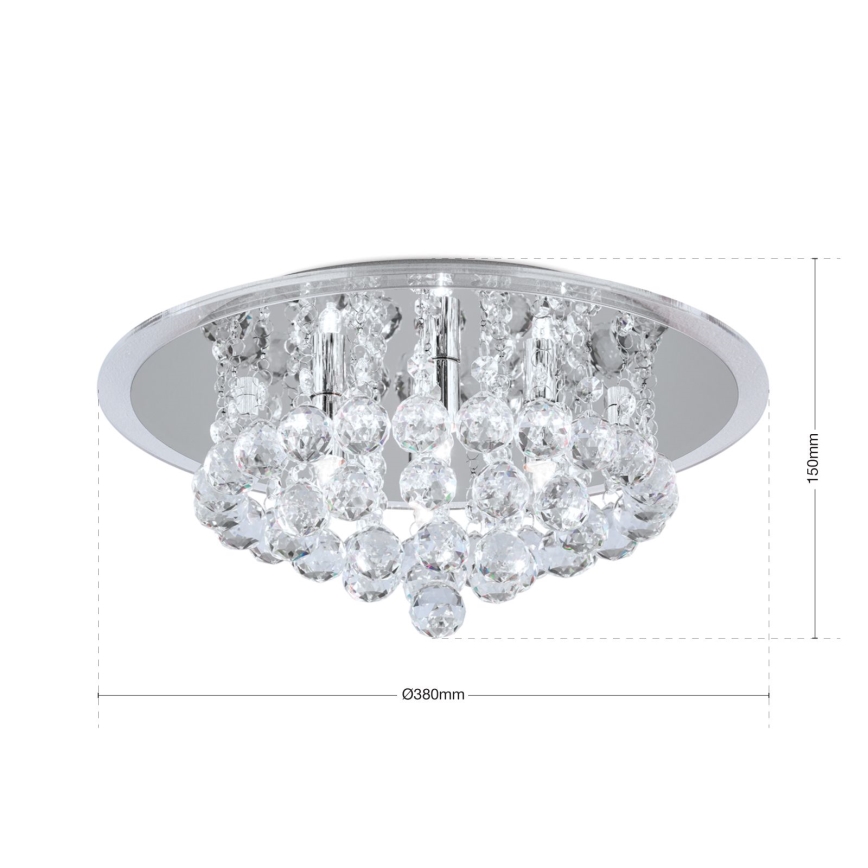 Κρυστάλλινο φωτιστικό οροφής GLORIA 4xG9/40W/230V διάμετρος 38 cm διαφανή/γυαλιστερό χρώμιο