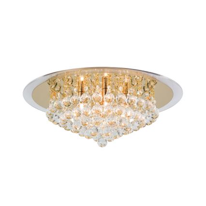 Κρυστάλλινο φωτιστικό οροφής GLORIA 6xG9/40W/230V διάμετρος 50 cm χρυσό