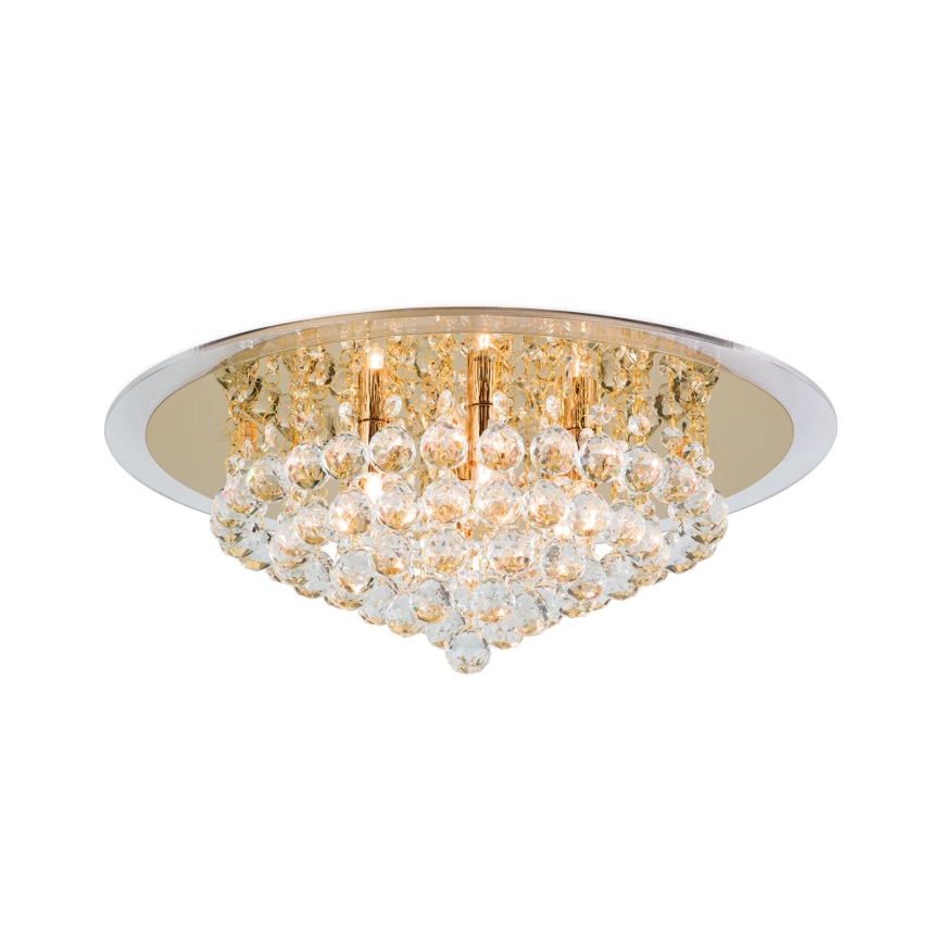 Κρυστάλλινο φωτιστικό οροφής GLORIA 6xG9/40W/230V διάμετρος 50 cm χρυσό