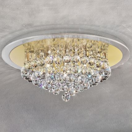 Κρυστάλλινο φωτιστικό οροφής GLORIA 6xG9/40W/230V διάμετρος 50 cm χρυσό