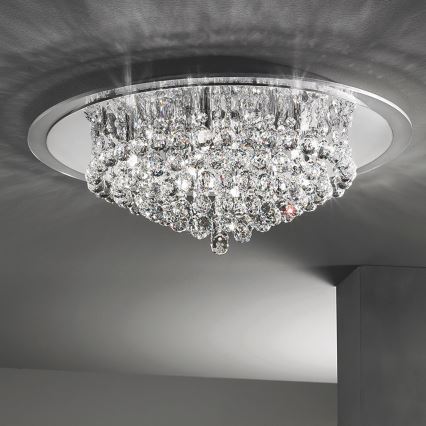 Κρυστάλλινο φωτιστικό οροφής GLORIA 9xG9/40W/230V διάμετρος 62 cm διαφανή/γυαλιστερό χρώμιο