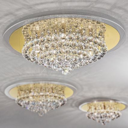 Κρυστάλλινο φωτιστικό οροφής GLORIA 9xG9/40W/230V διάμετρος 62 cm χρυσό