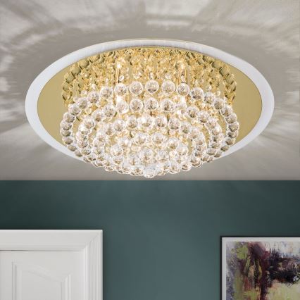 Κρυστάλλινο φωτιστικό οροφής GLORIA 9xG9/40W/230V διάμετρος 62 cm χρυσό