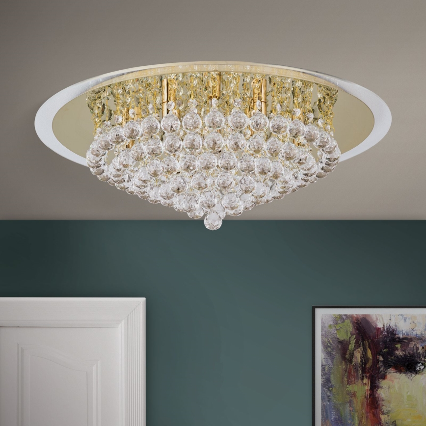 Κρυστάλλινο φωτιστικό οροφής GLORIA 9xG9/40W/230V διάμετρος 62 cm χρυσό