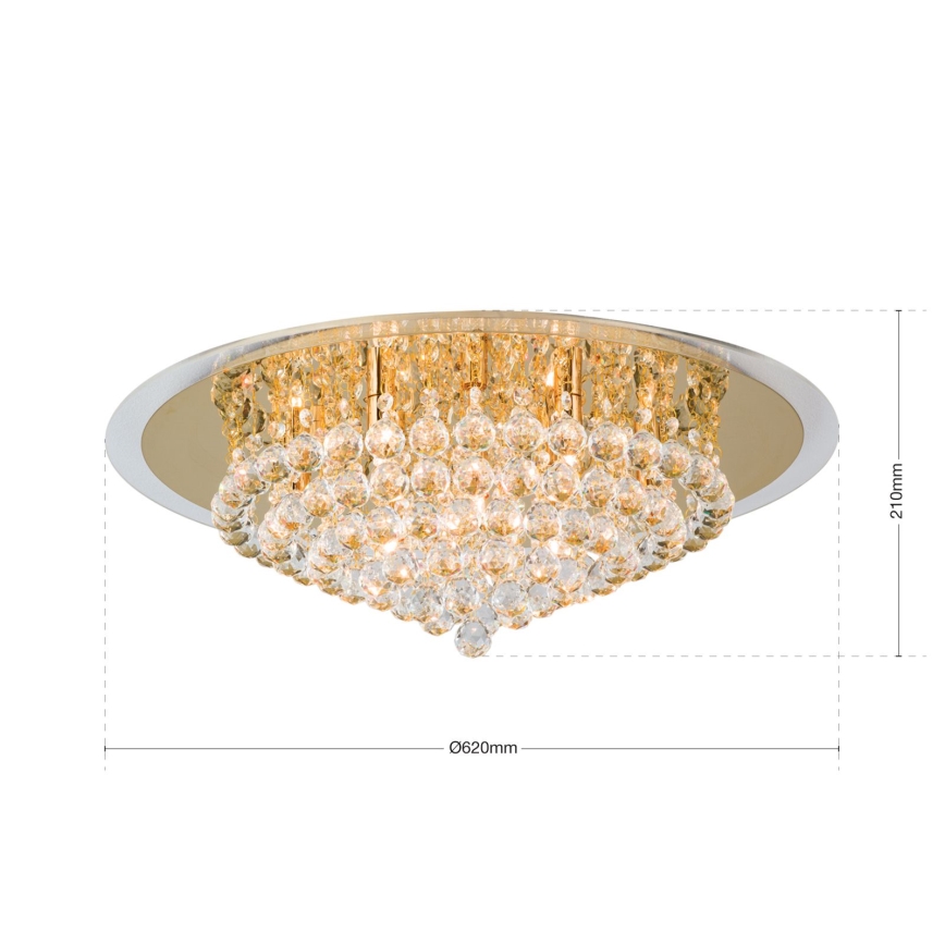 Κρυστάλλινο φωτιστικό οροφής GLORIA 9xG9/40W/230V διάμετρος 62 cm χρυσό