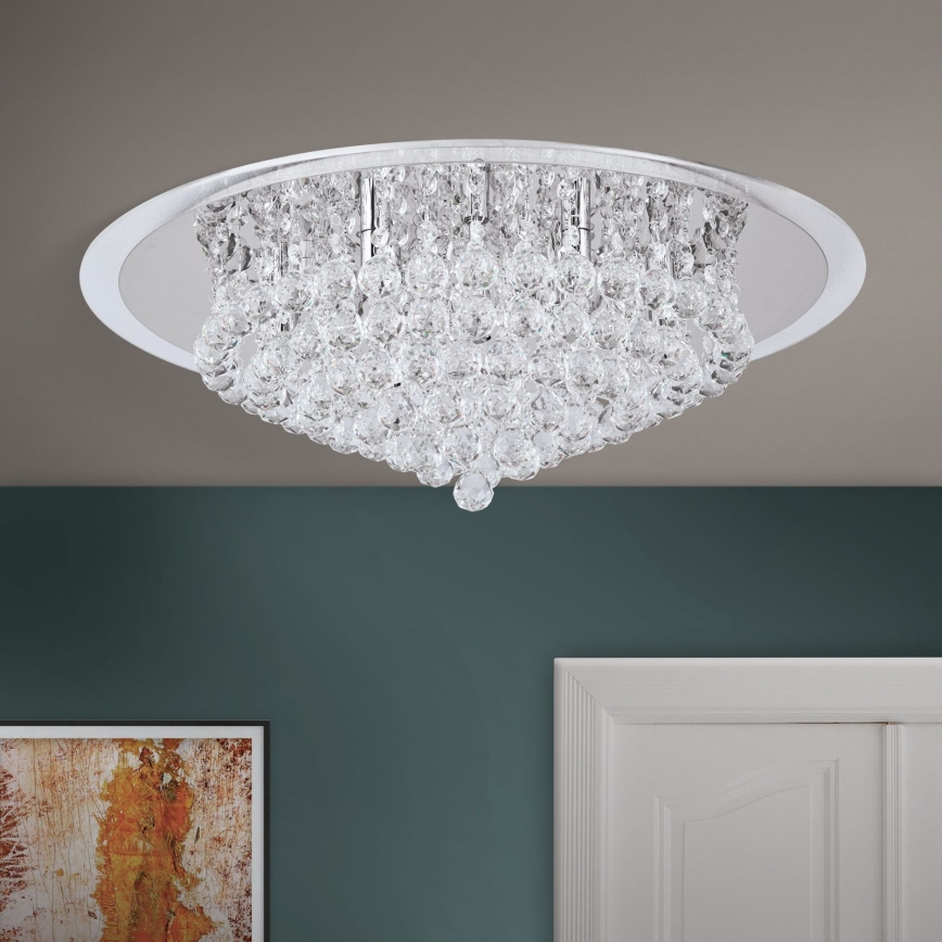 Κρυστάλλινο φωτιστικό οροφής GLORIA 9xG9/40W/230V διάμετρος 62 cm διαφανή/γυαλιστερό χρώμιο