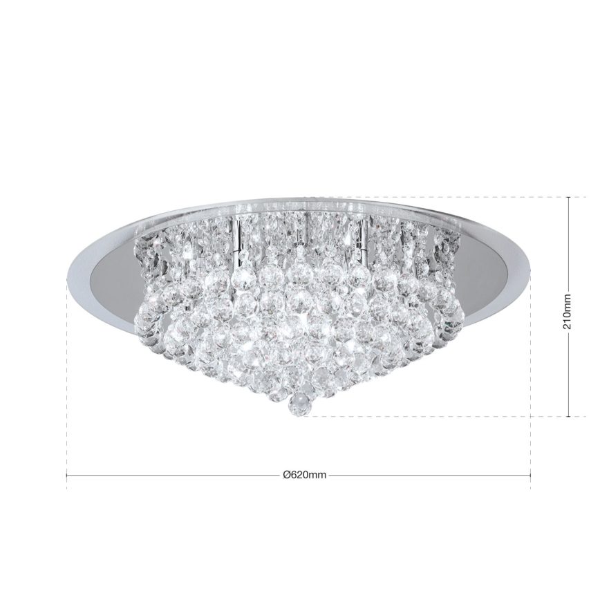 Κρυστάλλινο φωτιστικό οροφής GLORIA 9xG9/40W/230V διάμετρος 62 cm διαφανή/γυαλιστερό χρώμιο