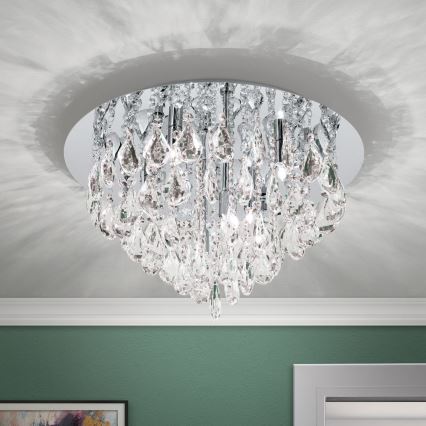 Κρυστάλλινο φωτιστικό οροφής CELESTE 6xG9/40W/230V διάμετρος 45 cm γυαλιστερό χρώμιο