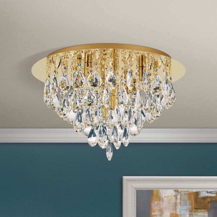 Κρυστάλλινο φωτιστικό οροφής CELESTE 6xG9/40W/230V διάμετρος 45 cm χρυσό