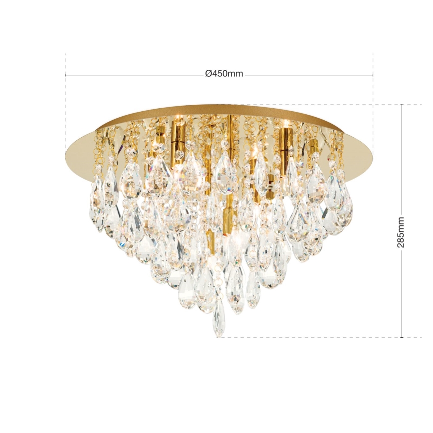 Κρυστάλλινο φωτιστικό οροφής CELESTE 6xG9/40W/230V διάμετρος 45 cm χρυσό