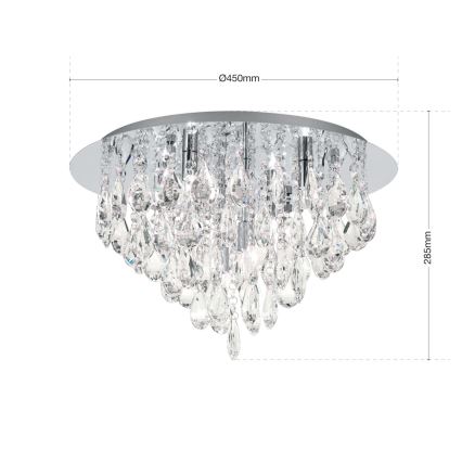 Κρυστάλλινο φωτιστικό οροφής CELESTE 6xG9/40W/230V διάμετρος 45 cm γυαλιστερό χρώμιο