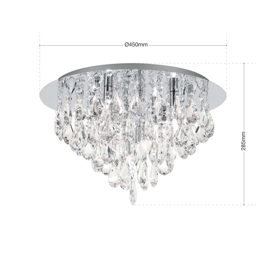 Κρυστάλλινο φωτιστικό οροφής CELESTE 6xG9/40W/230V διάμετρος 45 cm γυαλιστερό χρώμιο