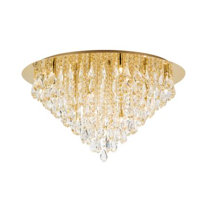 Κρυστάλλινο φωτιστικό οροφής CELESTE 12xG9/40W/230V διάμετρος 75 cm χρυσό