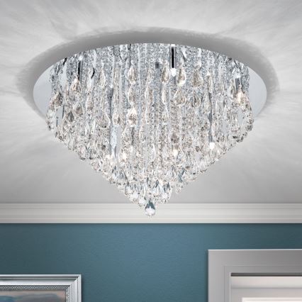 Κρυστάλλινο φωτιστικό οροφής CELESTE 12xG9/40W/230V διάμετρος 75 cm γυαλιστερό χρώμιο