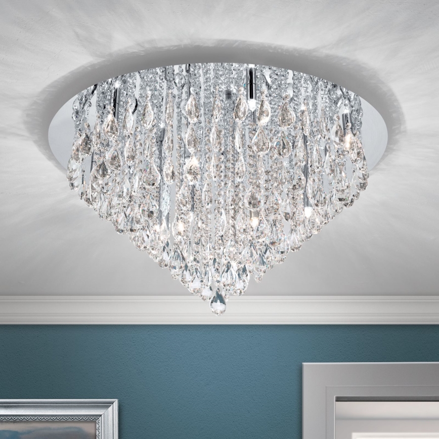Κρυστάλλινο φωτιστικό οροφής CELESTE 12xG9/40W/230V διάμετρος 75 cm γυαλιστερό χρώμιο
