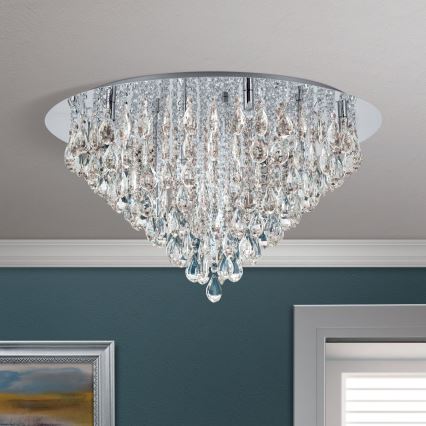 Κρυστάλλινο φωτιστικό οροφής CELESTE 12xG9/40W/230V διάμετρος 75 cm γυαλιστερό χρώμιο