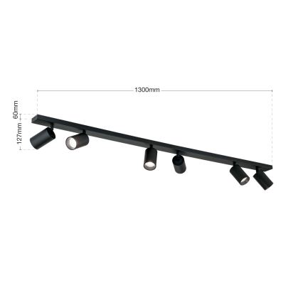 Orion - Φωτιστικό σποτ SEAN 6xGU10/13W/230V μαύρο