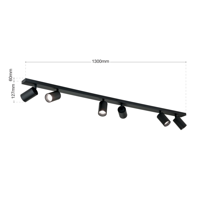 Orion - Φωτιστικό σποτ SEAN 6xGU10/13W/230V μαύρο