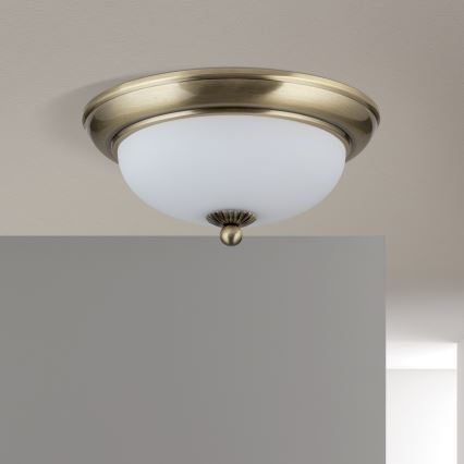 Φωτιστικό οροφής EMPIRA 2xE14/40W/230V διάμ. 26,5 εκ. μπρονζέ