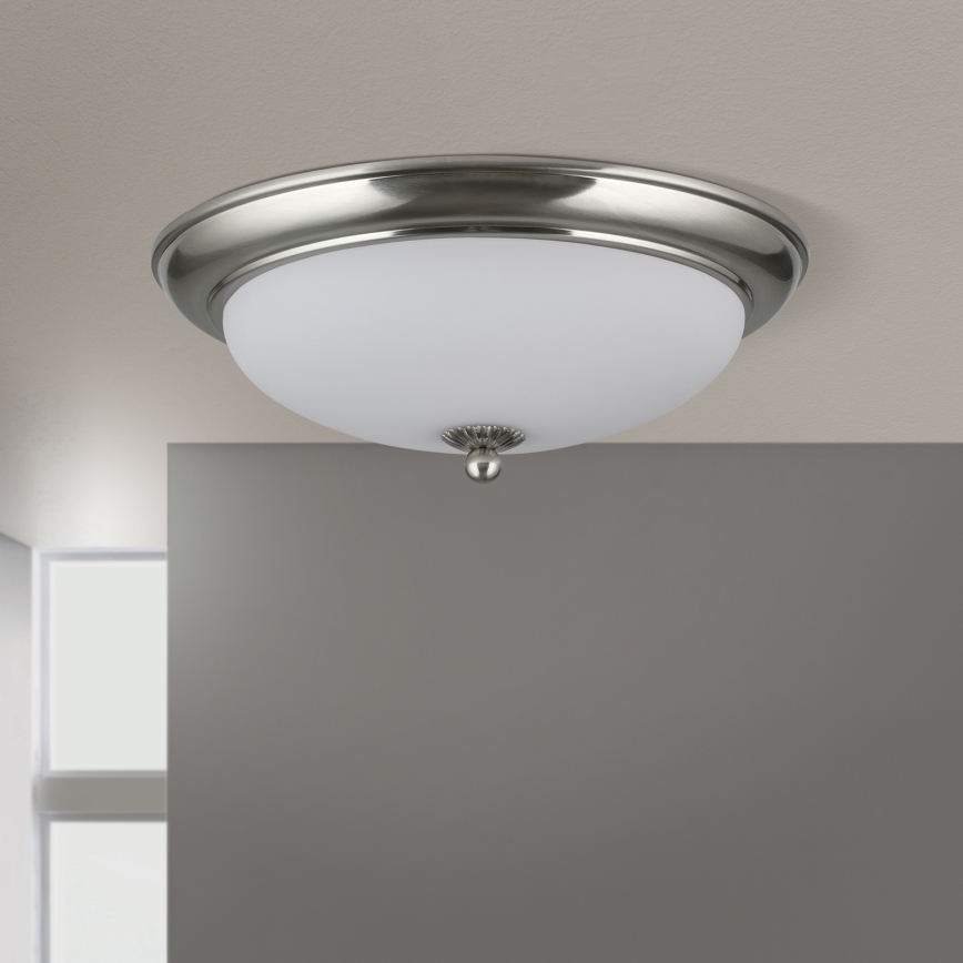 Φωτιστικό οροφής EMPIRA 2xE27/40W/230V διάμ. 35,5 cm ματ χρώμιο