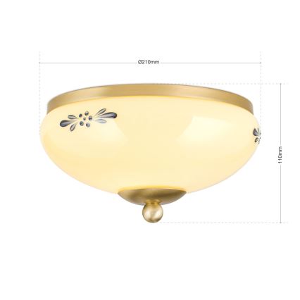 Φωτιστικό οροφής LANDHAUS 1xE27/60W/230V Ø 21 εκ. μπρούτζι/μπεζ/μπλε