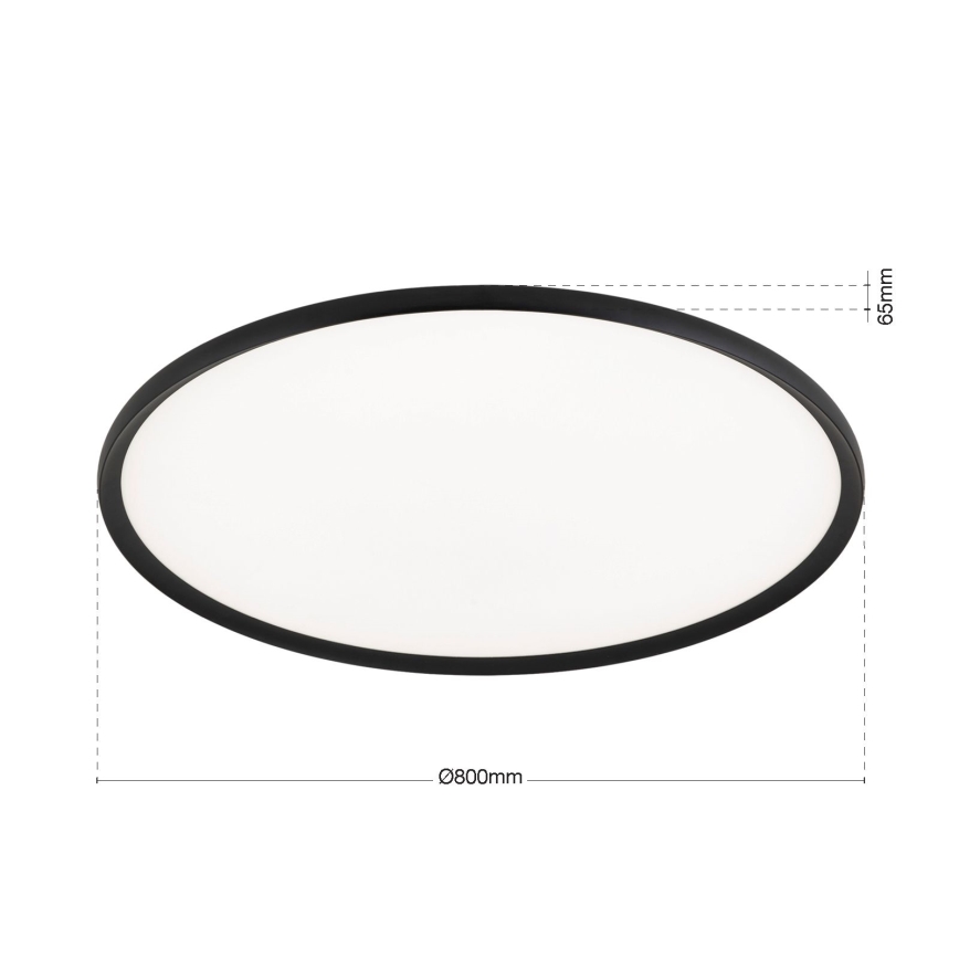 LED φωτιστικό οροφής KANT, 66W/230V, 2700/3000/4000K, διάμ. 80 cm, μαύρο